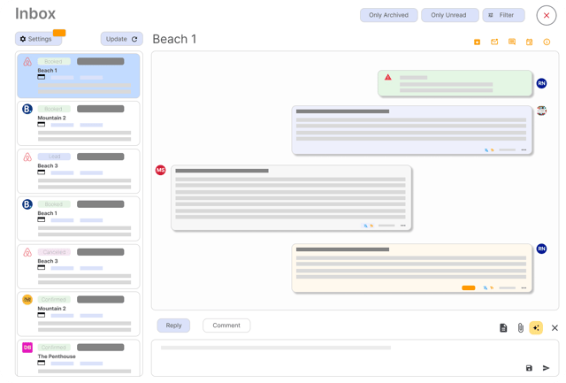 Property management software interface