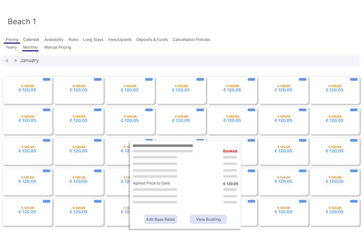 Property management software interface